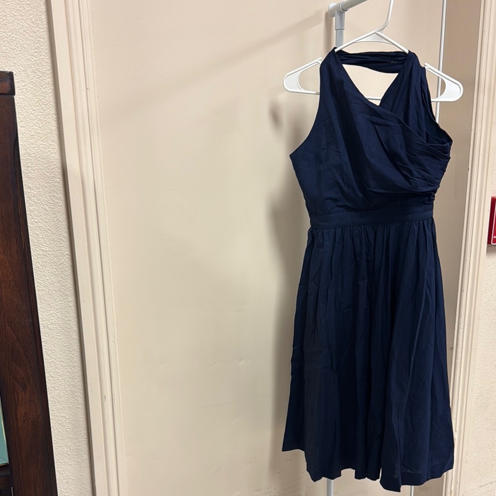 Modcloth Elegant One Shoulder Dress in Navy